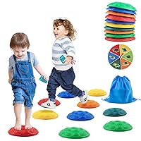 Turtle Balance Stepping Stones for Kids Aywewii 10 Pcs Non-Slip Indoor Outdoor Toys Promoting Coordination Skills Obstacle Courses Sensory Toys for Kids Easter Basket Stuffers