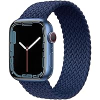 HAKLA Braided Solo Loop, Nylon Material, Durable, Stretchable, Sweat Proof, Sport Loop, Replacement Belt, Compatible with iwatch Series 7/6/5/4/3/2/1/SE, 1.5, 1.5, 1.5, 1.5, 1.5, 1.5, 1.5, 1.5, 1.5,