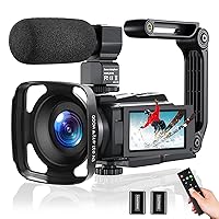 Video Camera 4K Camcorder 48MP 60FPS, Digital Camera for YouTube with Wifi, IR Night Vision, Time-lapse, 3.0