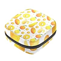 Sanitary Pads Bags, Fruit Banana Orange Papaya Lemon Menstrual Cup Pouch Nursing Pad Holder, First Period Kit Bags for Teen Girls Women Ladies
