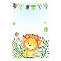 30 Blank Thank You Cards Notes Invitations Lion Watercolor + 30 White Envelopes