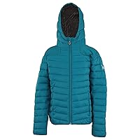 Spyder Girls Youth (7-16) Channel Puffer Jacket With Hood, Swell Large (12-14)