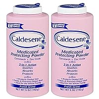 Caldesene Medicated Protecting Body Powder with Zinc Oxide and Cornstarch, Talc Free, 5 Oz (Pack of 2)