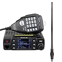 Retevis RT95 Dual Band Mobile Radio (1 Pack) Bundle with Dual Band UHF/VHF 144/430 MHz Mobile Radio Antenna(1 Pack), 200 Channels 180 Degree Rotatable LCD Display, 2m 70cm Mini Mobile Two Way Radio