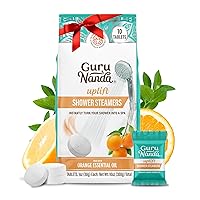 Uplift Shower Steamer Tablets (Pack of 10) - 100% Natural Orange Essential Oil Helps with Mood Enhancement & Relaxation and Eucalyptus aids in Congestion - Perfect for Home Spa & Self Care