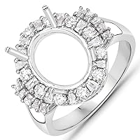 0.83 Carat Genuine White Diamond 14K White Gold Ring
