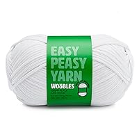 The Woobles Easy Peasy Yarn, Crochet & Knitting Yarn for Beginners with Easy-to-See Stitches - Yarn for Crocheting - Worsted Medium #4 Yarn - Cotton-Nylon Blend