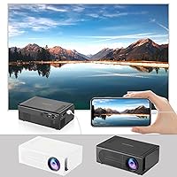 Mini LED Projector 1080P HD Movie Projector Support HDMI Same Screen Playback, Built-in Surround Sound Speaker, Portable Video Projector Support USB/AV/Card Insertion (Black)