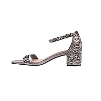 Lady Couture Dazzle 2 Inch Mid Block Heel Rhinestone Sandal