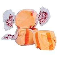 Taffy Town Saltwater Taffy- Orange | Gourmet Taffy| Nougat-Style Candy| Soft & Delicious| Sumer Snack Treats| Party Good Candies| 2.5lbs
