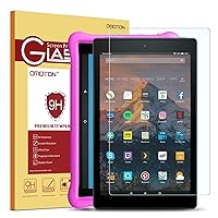 OMOTON Screen Protector for Fire HD 10 / Fire HD 10 Kids Edition 9th and 7th Generation (2019 and 2017 Release), Tempered Glass / HD / 9H Hardness