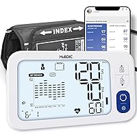 HubiCare Automatic Blood Pressure Monitor, Potable Digital BP Measuring Machine for Home Use, Adjustable Large Cuff, 3 User Mode, Bluetooh Connection & Save Data in APP for iOS & Android