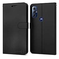 CoverON Pouch for Motorola Moto G Power 5G Wallet Case, RFID Blocking Flip Folio Stand Vegan Leather Phone Cover Carrying Sleeve 6 Credit Card Holder Clutch Fit Moto G Power 5G 2023 Case - Black