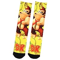 Nintendo Super Donkey Kong DK Gone Bananas! Sublimated Crew Socks