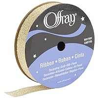 Offray, Gold Galena Craft Ribbon, 5/8-Inch, 5/8 Inch x 12 Feet