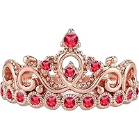 14K Rose Gold Ruby Crown Ring