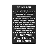 Son Wallet Card from Mom - Graduation Card for Son, Son Birthday Card, Son Gifts from Mom for Christmas Valentines Fathers Day