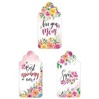 105PCS Mothers Day Gift Tags Hanging Floral Design Thank You for Celebrating with Us Tags Mothers Day Watercolor Gift Tag Stickers Labels for Mothers Day Party Gift Wrapping Supplies