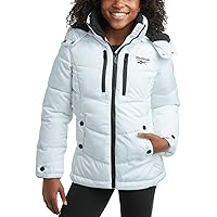Reebok Girls Winter Jacket - Heavyweight Quilted Puffer Parka Coat - Weather Resistant Ski Jacket for Girls (4-12)