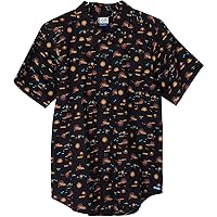KAVU Girl Party Button Up Shirt - Boyfriend Fit Print
