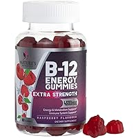 Vitamin B12 Energy Gummies - Extra Strength 4500 mcg Energy Chews for Metabolism & Nervous System Health Support, B-12 Gummy Chewable Supplement for Women & Men - Caffeine Free, Vegan - 60 Gummies