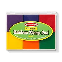 Melissa & Doug Rainbow Stamp Pad For Rubber Stamps, Arts And Crafts Supplies For Kids Ages 4+, 6 Washable Inks