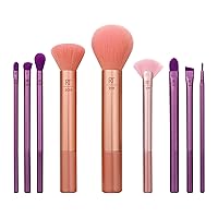 Real Techniques Insta Artist Brush Kit, Face, Cheek & Eye Brush Set, Makeup Brush Kit, For Foundation, Blush, Bronzer, Concealer, & Eyeshadow, Quality Makeup Tools, 9 Piece Mother’s Day Gift Set