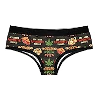 Crazy Dog T-Shirts Womens Chicken Pot Pie Panties Funny Weed Bikini Brief 420 Graphic Underwear For Ladies