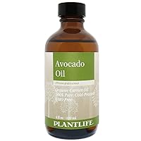 Plantlife Avocado Carrier Oil - Cold Pressed, Non-GMO, and Gluten Free Carrier Oils - For Skin, Hair, and Personal Care - 4 oz