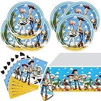 Party Tableware For Toy Story ，18 Plates + 20 Napkin 1Tablecloth 74 * 45inch，Toy Inspiration Story Birthday Party Supplies