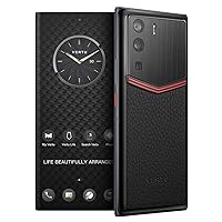 METAVERTU Web 3.0 Calfskin 5G Phone, Unlocked Android Smartphone, Secure Encrypted, Double Systems, 64MP Camera, 144Hz AMOLED Curved Display, Dual SIM, Fast Charge (Enameled, Black, 12G+512G)
