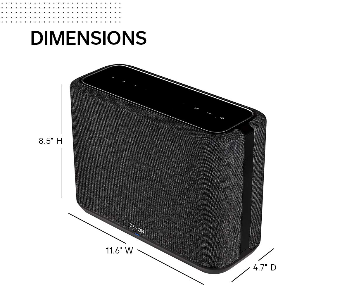 Denon Home 250 Wireless Speaker, HEOS and Alexa Built-in, AirPlay 2, and Bluetooth, Compact Design, Black