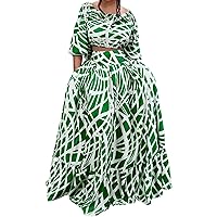 Flowy Dresses for Women Plus Size,Women's Spring and Summer Temperament Elegant Print Skirt Suit Womens Swim Bo