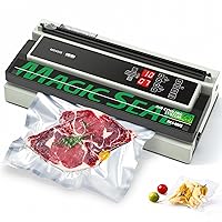 16'' Commercial Vacuum Sealer Machine, Meat Sealer Vacuum Packing Machine with Double Pump and Auto Cooling System, Sealing and Vacuum Time Control, Compatible with Mylar Bags