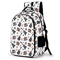 Music Rock Pattern Laptop Backpack Durable Computer Shoulder Bag Business Work Bag Camping Travel Daypack