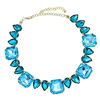 Crystal Rhinestone Choker Collar Necklace For Women Colorful Bling Neck Chain Trendy Sparkly Statement Piece Crystal Rhinestone Heart Bib Necklace