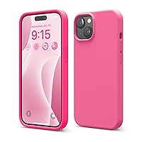 elago Compatible with iPhone 15 Case, Liquid Silicone Case, Full Body Protective Cover, Shockproof, Slim Phone Case, Anti-Scratch Soft Microfiber Lining, 6.1 inch (Ice Red)