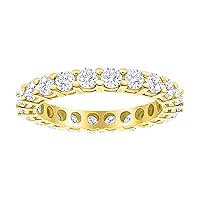1 Carat (ctw) 14K White Gold Round LAB GROWN Diamond Ladies Eternity Wedding Anniversary Stackable Ring Band Ultra Premium Collection (E-F Color VS2-SI1 Clarity)