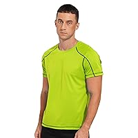 Men's Athletic Short Sleeves T-Shirt Quick Dry Performance Tee Shirt Gym Yoga Workout Tops UPF 50+ Rash Guard Shirt