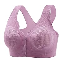 Women's Front Close Racerback Sports Bra 1 Pack Medium Support Yoga Gym Activewear Bras Padded Wirefree T-Shirt Bra