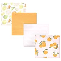 Hudson Baby Unisex Baby Cotton Flannel Receiving Blankets, Citrus Orange, One Size