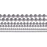 5m/16 Feet 1.2/1.5/2.0/2.5/3.0/3.2/4.0mm Metal Beaded Ball Stainless Steel Bulk Ball Bead Chains for DIY Necklaces Jewelry Making Accessories (4.0mm)