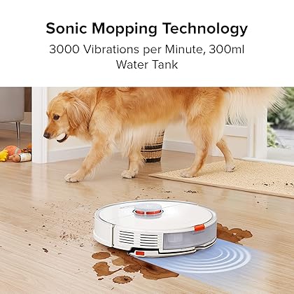 roborock S7 Robot Vacuum and Mop, 2500PA Suction & Sonic Mopping, Robotic Vacuum Cleaner with Multi-Level Mapping, Works with Alexa, Mop Floors and Vacuum Carpets in One Clean, Perfect for Pet Hair