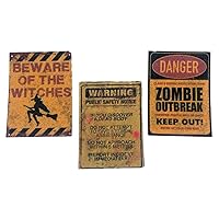 Dollhouse Warning Sign Posters Miniature Halloween Decoration 1:12 Scale