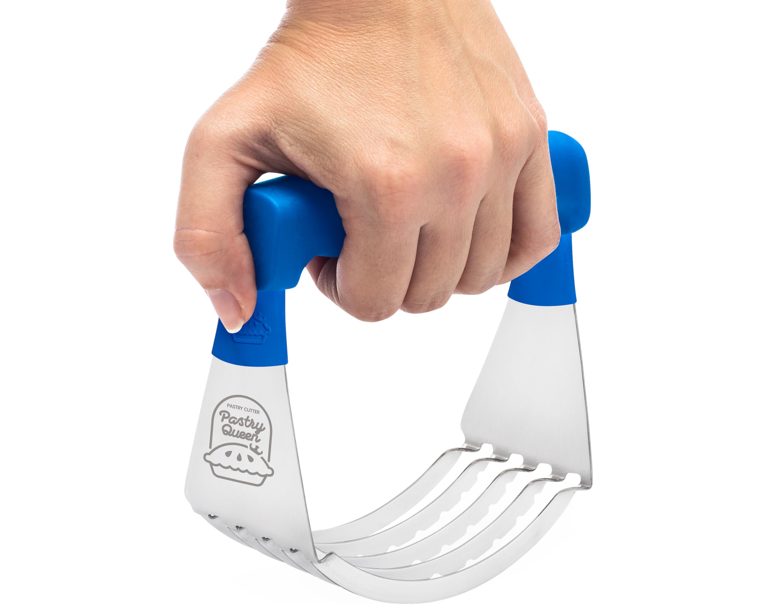 Pastry Cutter Tool - Heavy Duty Stainless Steel Pastry Dough Blender for Baking, Comfortable Handle, Dishwasher Safe, Create Perfectly Flaky Pie Crust, Biscuits & More - Blue