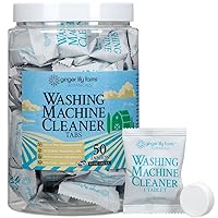 Ginger Lily Farms Botanicals Washing Machine Cleaner Tabs, Deep Cleaning Tablets for HE Front Load & Top Load Washers, Fragrance-Free, 50-Count