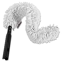 Rubbermaid Commercial Products HYGEN Quick-Connect Flexible Dusting Wand with Microfiber Sleeve, White