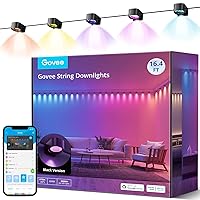 Govee RGBIC String Downlights, Smart LED String Lights Works with Alexa, Wi-Fi Color Changing Indoor Wall Light Fixture for Party, New Year & Daily Lighting, 16.4ft with 25 LEDs, Music Sync, Black