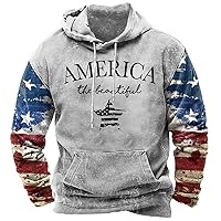 ZOCAVIA American Flag Hoodies for Men Eagle Graphic Hooded Sweatshirts Western Ethni Drawstring Pullover Tops Boys Hoodies