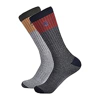 Timberland Men's 2-Pack Crew Socks, Charcoal Heather (2 Pack), One Size